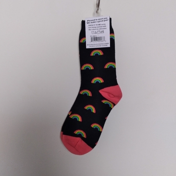 Sock It To Me Women's Retro Rainbow Print Crew Socks New with Tags - Picture 2 of 7